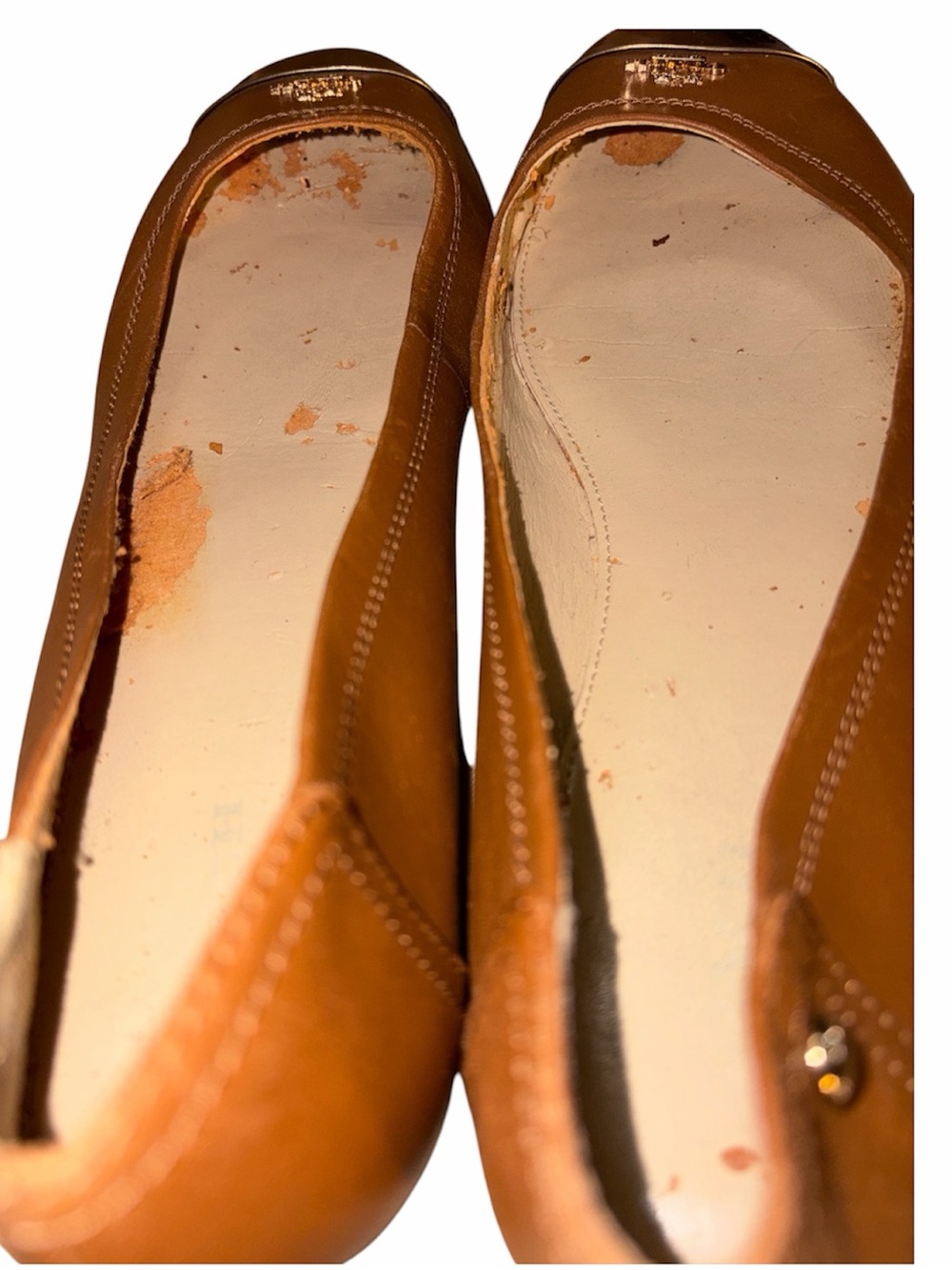 Coach Chelsea Ballet Flats 9.5 Saddle/Brass *CALLOUT - Picture 5 of 6